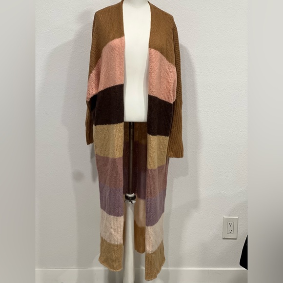 Free People Multicolor Oslo Striped Wool  Alpaca Blend Cardigan - Picture 2 of 4